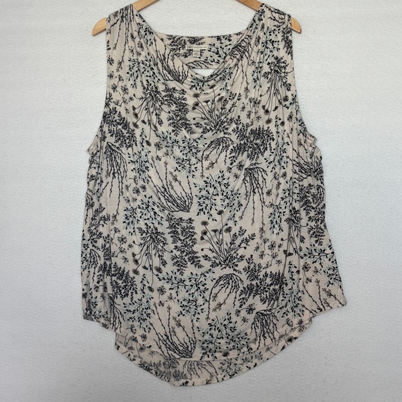 Cato Womens Plus Size 18/20W Sleeveless Cowl Neck Floral Print Tank Top Blouse - Picture 1 of 7